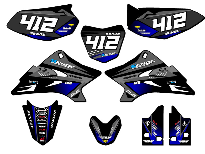 Kit de gráficos TTR 50 SURGE 2006-2022 negro Senge compatible con Yamaha - Imagen 8 de 10