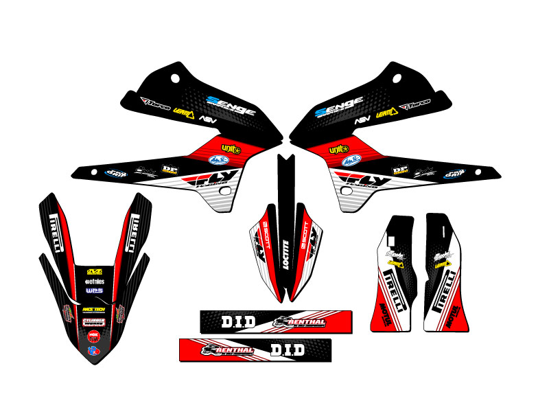 Kit de gráficos KLX 250 RICOCHET 2008-2020 negro Senge compatible con Kawasaki - Imagen 2 de 10