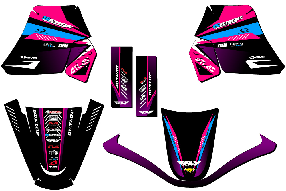 Kit de gráficos PW 50 SURGE 1990-2025 rosa Senge compatible con Yamaha - Imagen 2 de 10