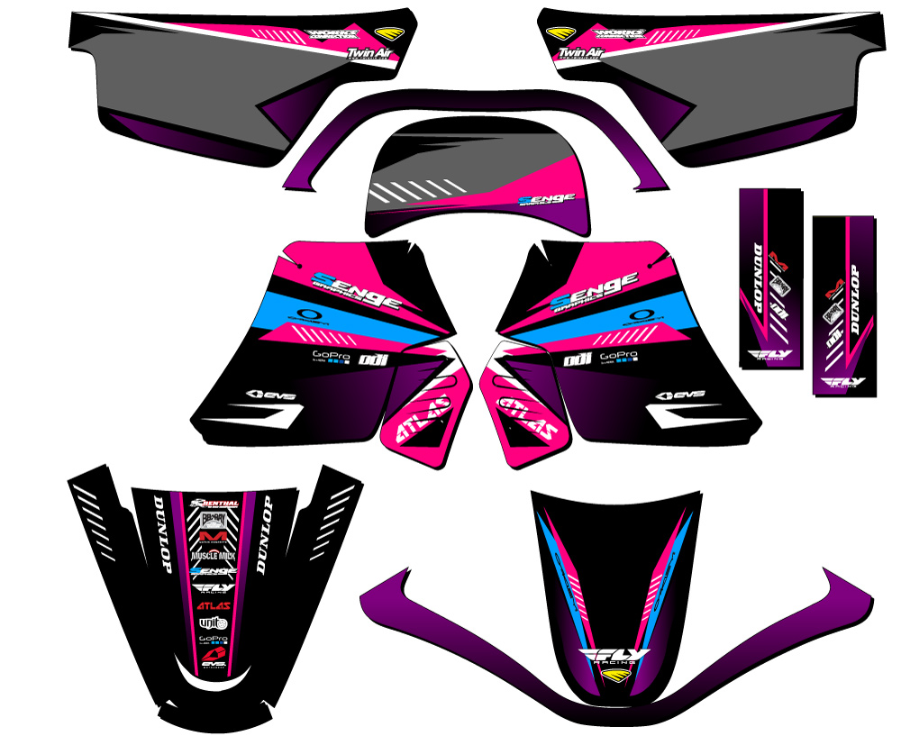 Kit de gráficos PW 50 SURGE 1990-2025 rosa Senge compatible con Yamaha - Imagen 5 de 10