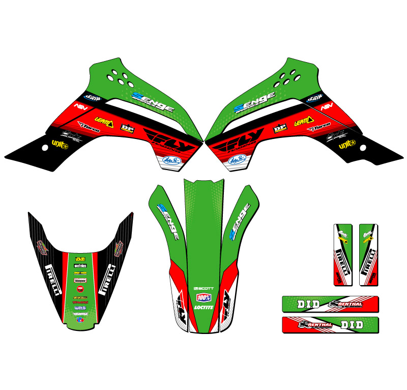 2008-2018 KLX 140 RICOCHET Green Senge Graphics Kit Compatible with Kawasaki - Bild 2 von 10