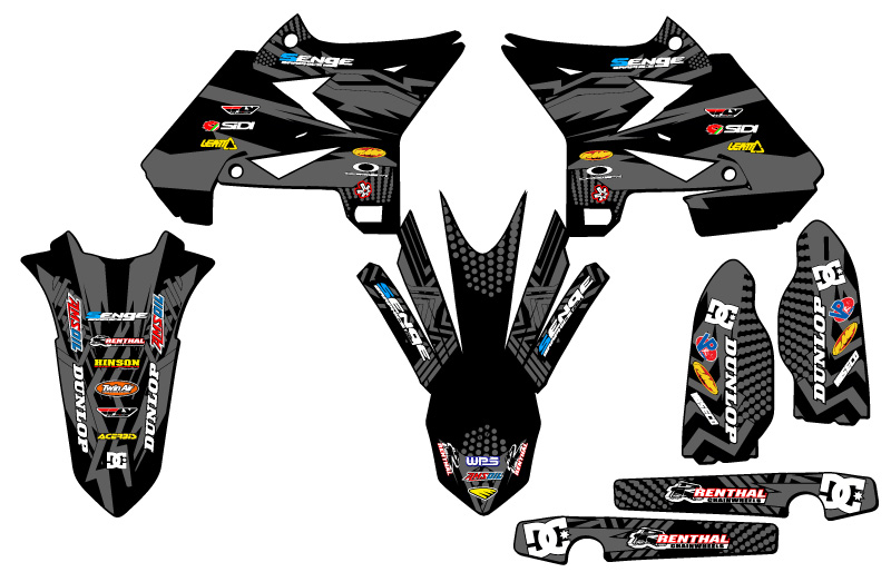 2008-2014 fits UFO RESTYLE YZ 250 2-STROKE MAYHEM Black Senge Graphics Kit - Picture 2 of 10
