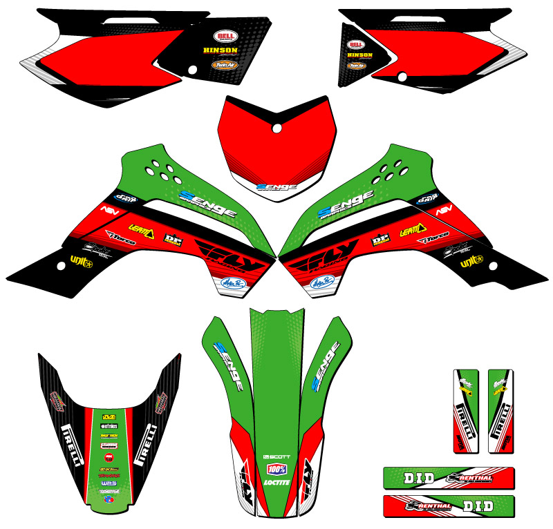 2008-2018 KLX 140 RICOCHET Green Senge Graphics Kit Compatible with Kawasaki - Bild 5 von 10