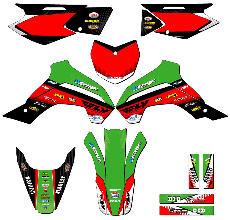 2019-2020 KLX 140 RICOCHET Green Senge Graphics Kit Compatible with Kawasaki - Picture 5 of 10