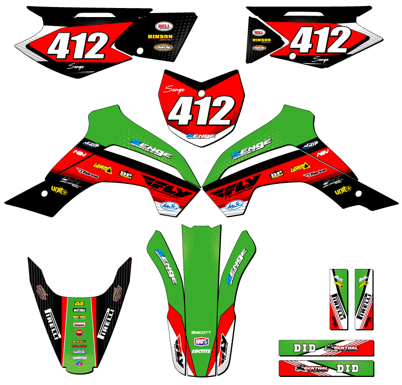 2019-2020 KLX 140 RICOCHET Green Senge Graphics Kit Compatible with Kawasaki - Picture 8 of 10