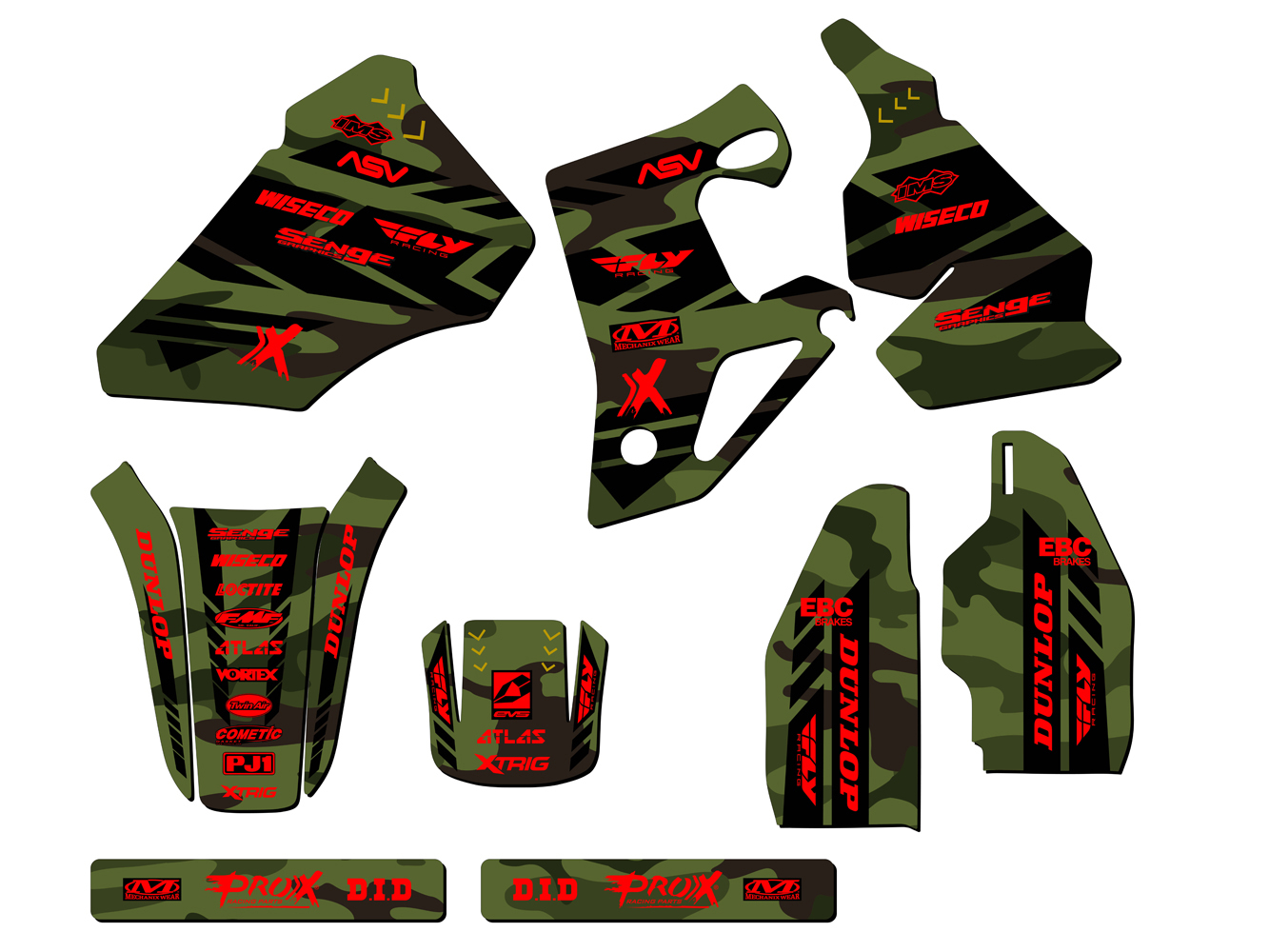 1996-2002 CR 80 APACHE Green Senge Kit Gráfico Compatible con Honda - Imagen 5 de 10