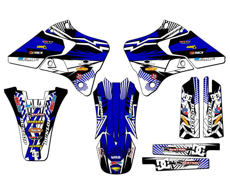 Kit de gráficos YZ 125 MAYHEM 1996-1999 Blue Senge compatible con Yamaha - Imagen 2 de 10