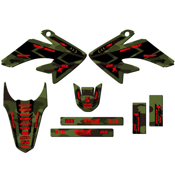 Kit de gráficos CRF 80 APACHE verde Senge 2011-2016 compatible con Honda - Imagen 5 de 10