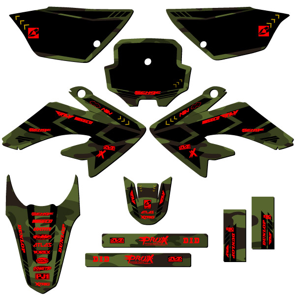 Kit de gráficos CRF 80 APACHE verde Senge 2011-2016 compatible con Honda - Imagen 8 de 10