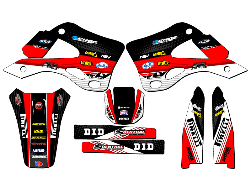 Kit de gráficos KX 250 RICOCHET 1999-2002 negro Senge compatible con Kawasaki - Imagen 2 de 10