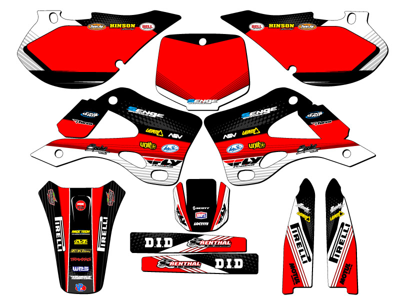 Kit de gráficos KX 250 RICOCHET 1999-2002 negro Senge compatible con Kawasaki - Imagen 5 de 10