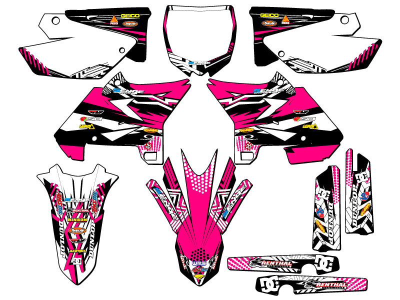 2002-2004 fits UFO RESTYLE YZ 125 MAYHEM Pink Senge Graphics Kit Compatible - Picture 5 of 10