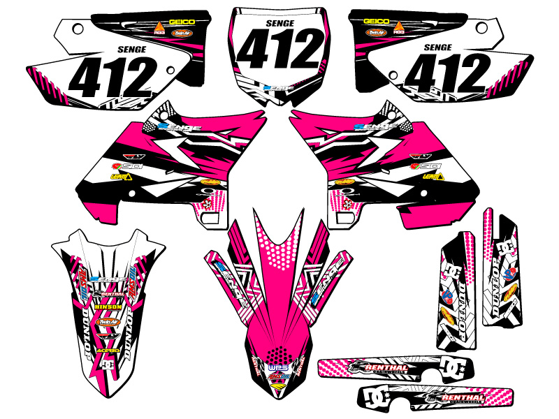 2002-2004 fits UFO RESTYLE YZ 125 MAYHEM Pink Senge Graphics Kit Compatible - Picture 8 of 10