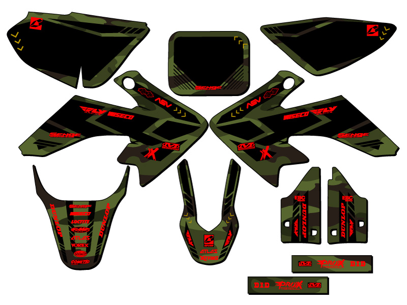 2004-2012 CRF 50 APACHE Green Senge Graphics Kit Compatible with Honda - Picture 8 of 10