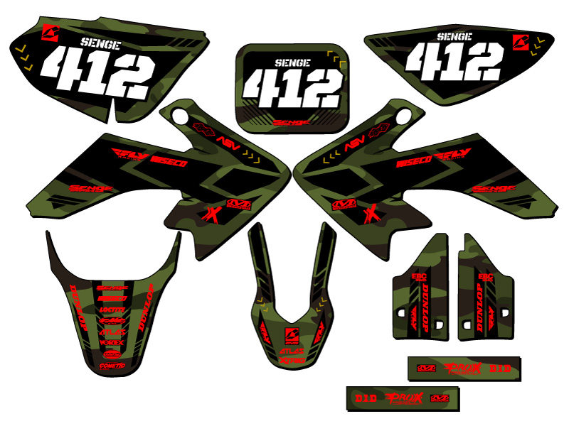 2004-2012 CRF 50 APACHE Green Senge Graphics Kit Compatible with Honda - Picture 2 of 10