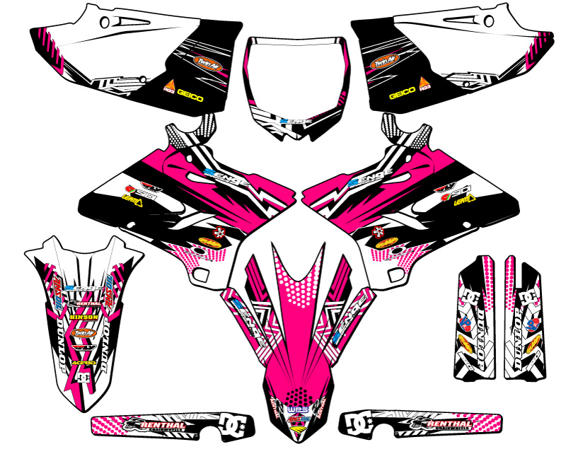 2002-2004 fits POLISPORT RESTYLE YZ 125 MAYHEM Pink Senge Graphics Kit - Picture 5 of 10