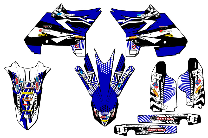 2005-2007 fits UFO RESTYLE YZ 125 MAYHEM Blue Senge Graphics