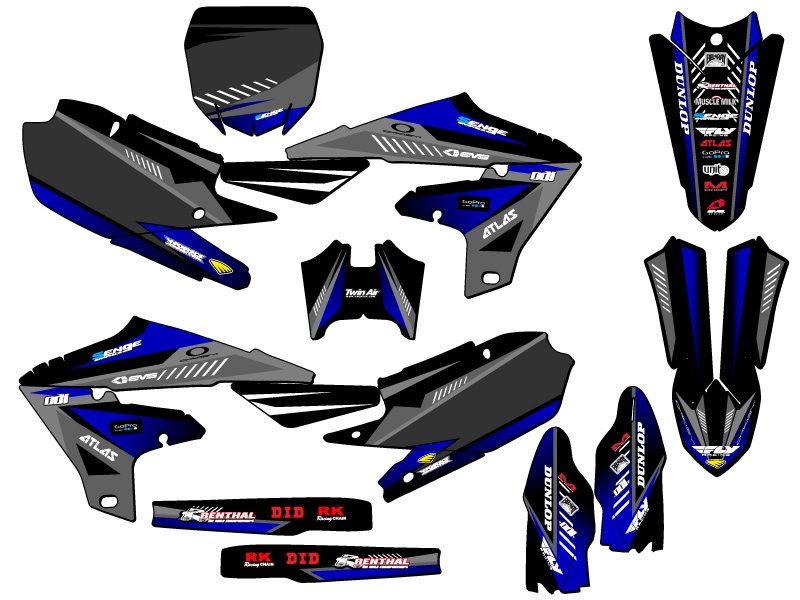 2019-2023 YZ 250 F 4-STROKE SURGE Black Senge Graphics Kit Compatible with - Picture 5 of 10