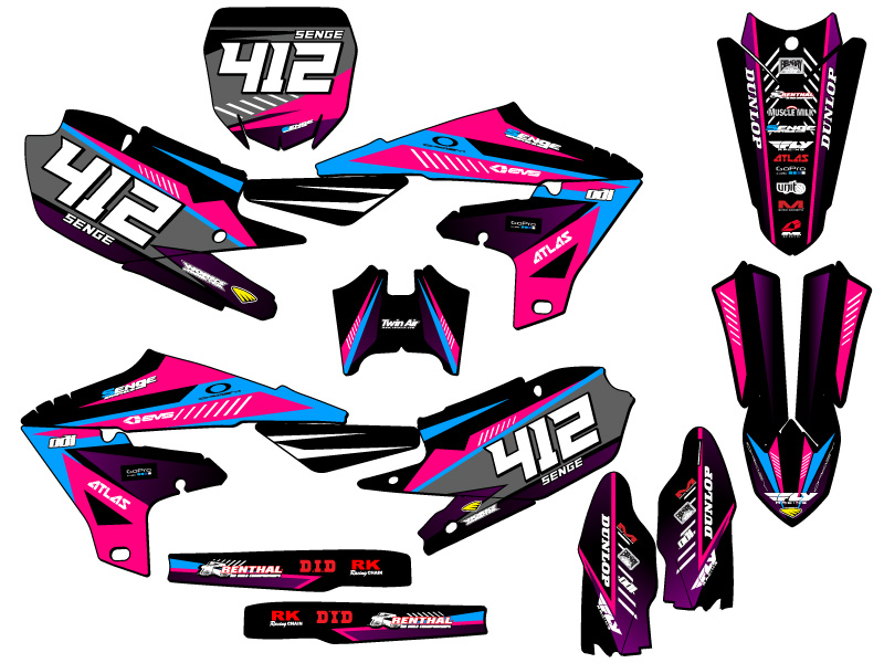 Kit de gráficos YZ 250 F 2019-2023 4 TIEMPOS SURGE rosa Senge compatible con Yamaha - Imagen 8 de 10