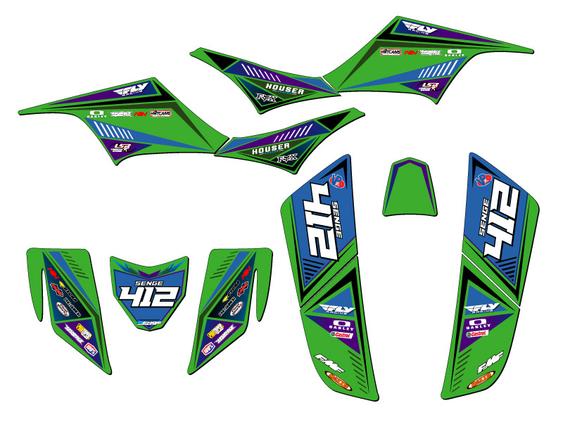 Kit de Gráficos Senge Verde Senge KFX 700 SURGE todos los años compatible con Kawasaki - Imagen 5 de 7