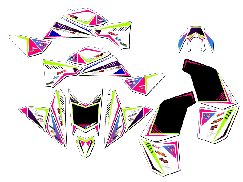 Kit de gráficos All Years XC/SX 525 SURGE rosa Senge compatible con KTM - Imagen 2 de 7