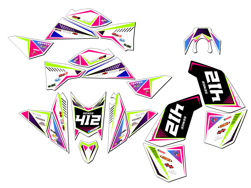Kit de gráficos All Years XC/SX 525 SURGE rosa Senge compatible con KTM - Imagen 5 de 7