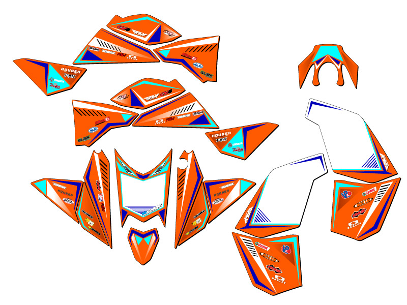 Kit de Gráficos All Years XC/SX 525 SURGE Orange Senge Compatible con KTM - Imagen 2 de 7