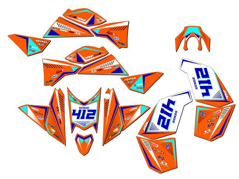 Kit de Gráficos All Years XC/SX 525 SURGE Orange Senge Compatible con KTM - Imagen 5 de 7