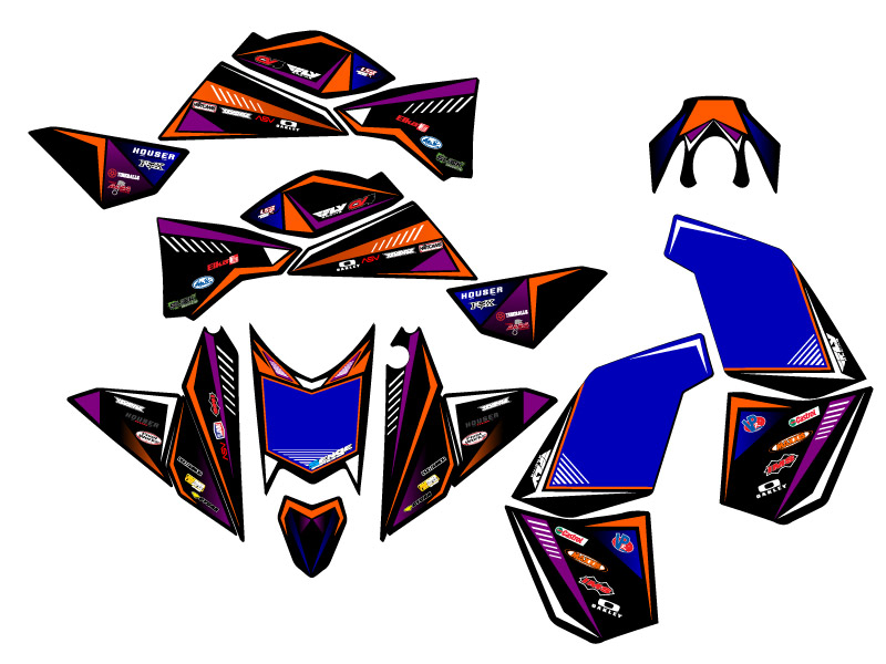 Kit de Gráficos Senge Negro Senge Todos los Años XC/SX 525 SURGE compatible con KTM - Imagen 2 de 7