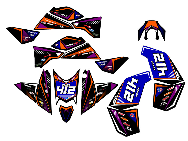 Kit de Gráficos Senge Negro Senge Todos los Años XC/SX 525 SURGE compatible con KTM - Imagen 5 de 7
