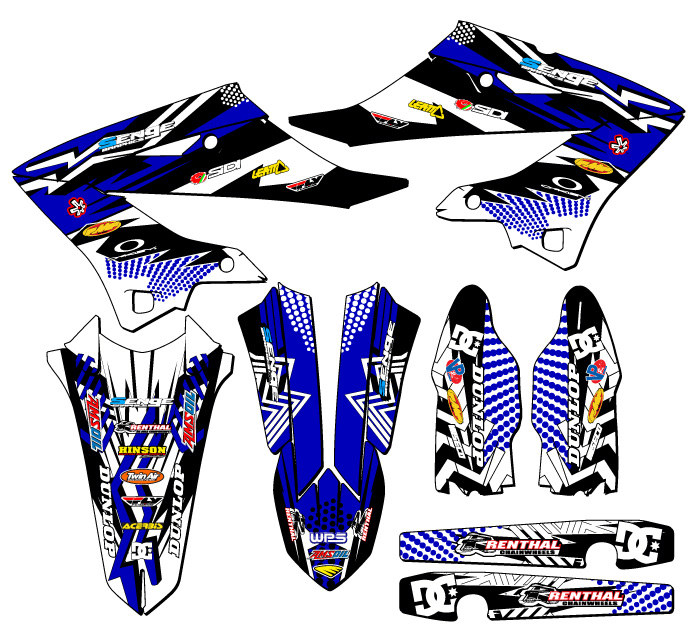 2022-2025 YZ 125 MAYHEM Blue Senge Graphics Kit Compatible with Yamaha - Picture 2 of 10