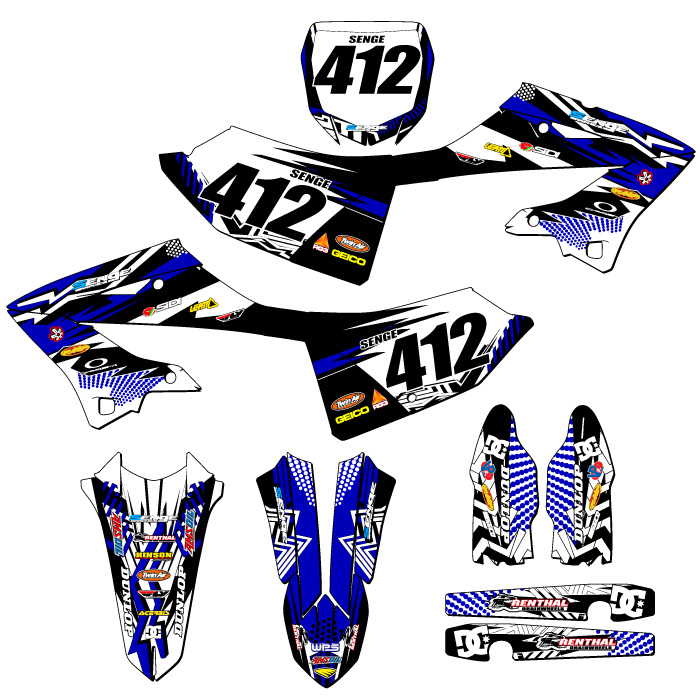 2022-2025 YZ 125 MAYHEM Blue Senge Graphics Kit Compatible with Yamaha - Picture 8 of 10