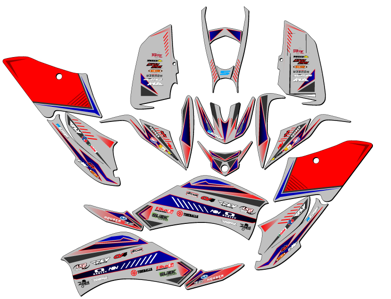 All Years RAPTOR 125 SURGE Grey Senge Graphics Kit Compatible with Yamaha - Picture 2 of 7
