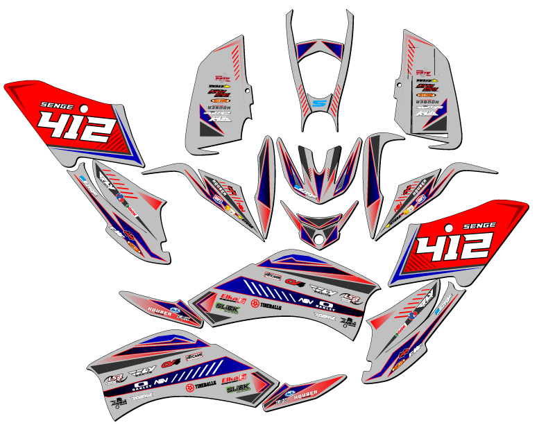 All Years RAPTOR 125 SURGE Grey Senge Graphics Kit Compatible with Yamaha - Picture 5 of 7