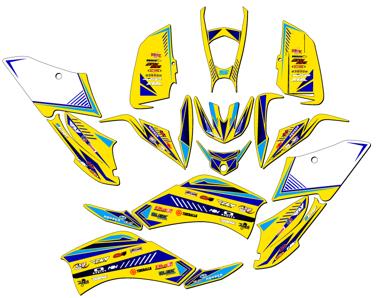 Kit de Gráficos Senge Amarillo Raptor 125 Surge todos los Años Compatible con Yamaha - Imagen 2 de 7