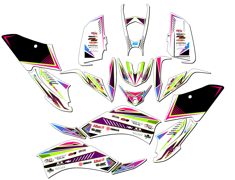 Kit Gráficos All Years RAPTOR 125 SURGE Rosa Senge Compatible con Yamaha - Imagen 2 de 7