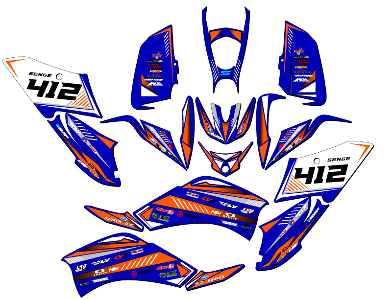 Kit de Gráficos All Years RAPTOR 125 SURGE Blue Senge Compatible con Yamaha - Imagen 5 de 7