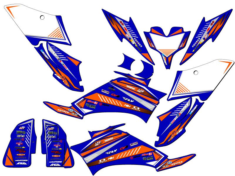 All Years RAPTOR 250 SURGE Blue Senge Graphics Kit Compatible with Yamaha - Picture 2 of 7