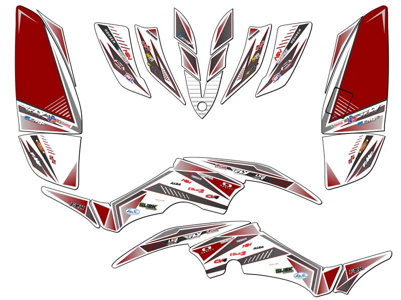 Kit de Gráficos All Years RAPTOR 350 SURGE Red Senge Compatible con Yamaha - Imagen 2 de 7