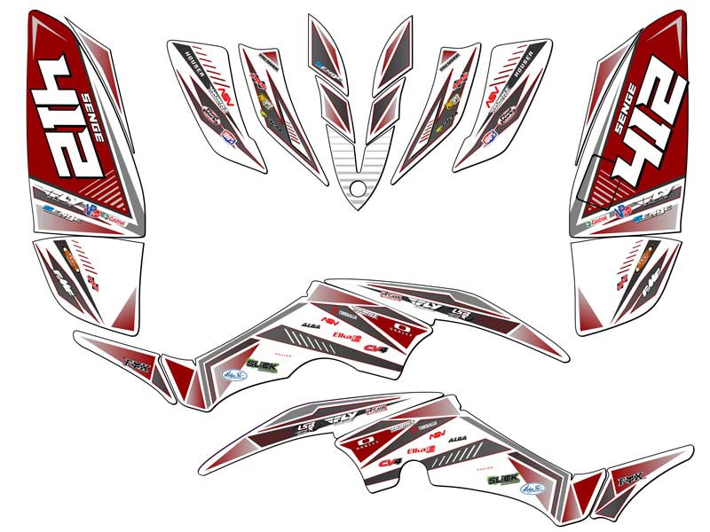 Kit de Gráficos All Years RAPTOR 350 SURGE Red Senge Compatible con Yamaha - Imagen 5 de 7