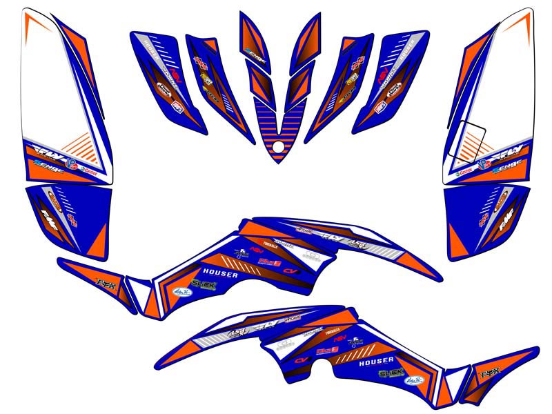 Kit de Gráficos All Years RAPTOR 350 SURGE Blue Senge Compatible con Yamaha - Imagen 2 de 7