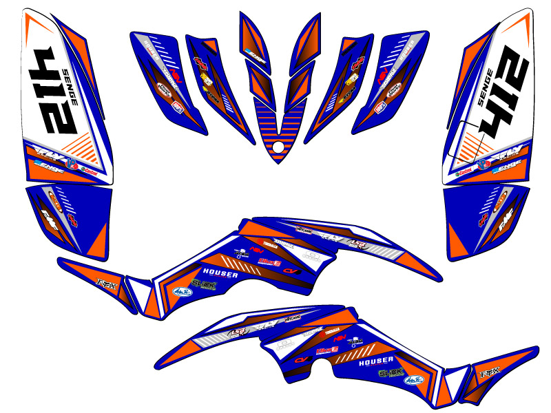 Kit de Gráficos All Years RAPTOR 350 SURGE Blue Senge Compatible con Yamaha - Imagen 5 de 7