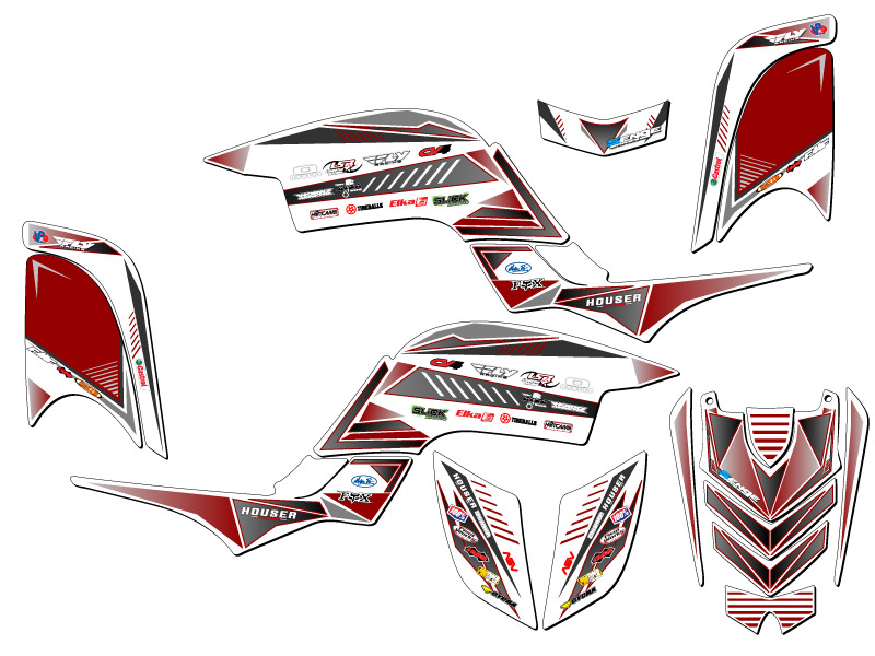 Kit de Gráficos Senge Rojo Raptor 660 Surge todos los Años Compatible con Yamaha - Imagen 2 de 7