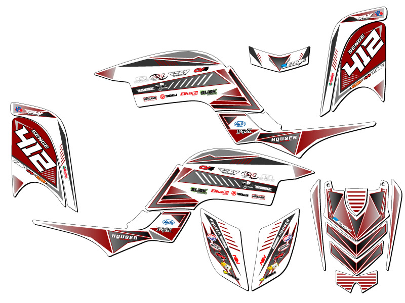Kit de Gráficos Senge Rojo Raptor 660 Surge todos los Años Compatible con Yamaha - Imagen 5 de 7