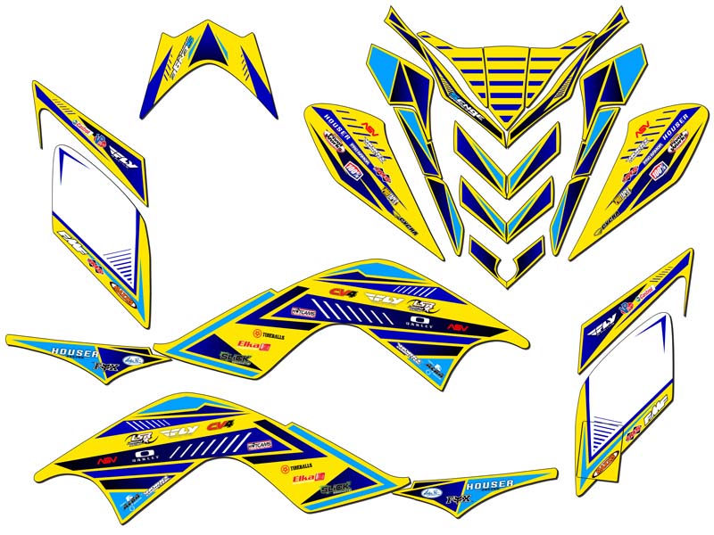 2009-2012 RAPTOR 700 SURGE Yellow Senge Graphics Kit Compatible con Yamaha - Imagen 2 de 7