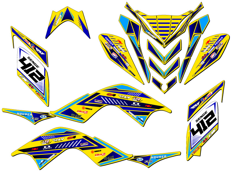 2009-2012 RAPTOR 700 SURGE Yellow Senge Graphics Kit Compatible con Yamaha - Imagen 5 de 7