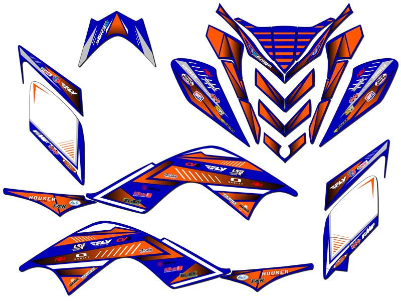 2009-2012 RAPTOR 700 SURGE Blue Senge Graphics Kit Compatible with Yamaha - Picture 2 of 7