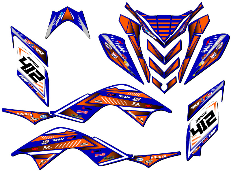 2009-2012 RAPTOR 700 SURGE Blue Senge Graphics Kit Compatible with Yamaha - Picture 5 of 7