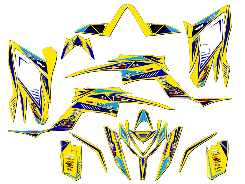 2013-2020 RAPTOR 700 SURGE Yellow Senge Graphics Kit Compatible with Yamaha - Picture 2 of 7