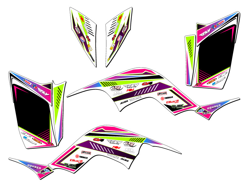 Kit de Gráficos Senge Rosa Raptor 90 Surge todos los Años Compatible con Yamaha - Imagen 2 de 7